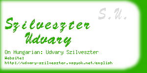 szilveszter udvary business card